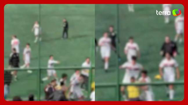 Briga generalizada entre bandeirinha e jogadores marca partida de campeonato sub-17